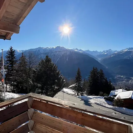 Chalet La Louise Avec Vue Imprenable Crans-Montana Exterior photo