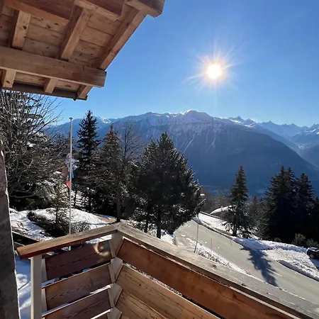 Chalet La Louise Avec Vue Imprenable Crans-Montana Exterior photo