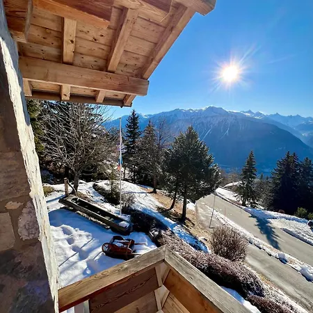 Chalet La Louise Avec Vue Imprenable Crans-Montana Exterior photo